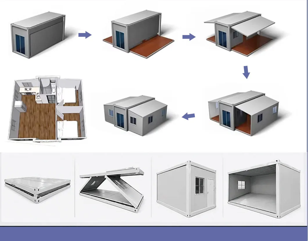 Prefabricated Prefab Capsule House Modular House Double Insulation Wall Energy Efficient Double Wing Expandable House