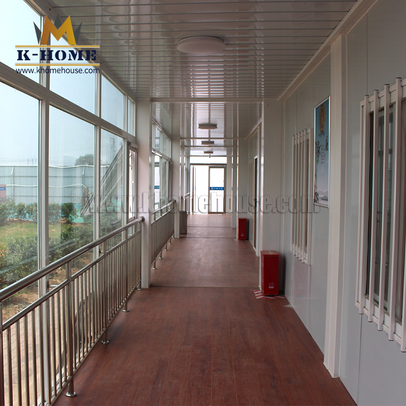 Edificio de Oficina Modular Prefabricado 20FT 40FT con Pared de Vidrio