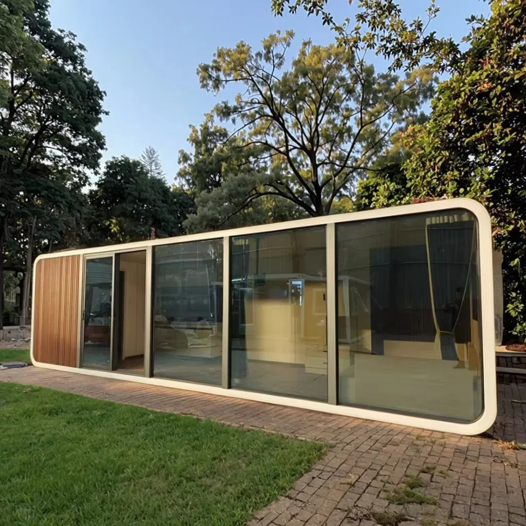 Casa modular prefabricada lista para negocios, oficina inteligente amueblada, cabaña Apple