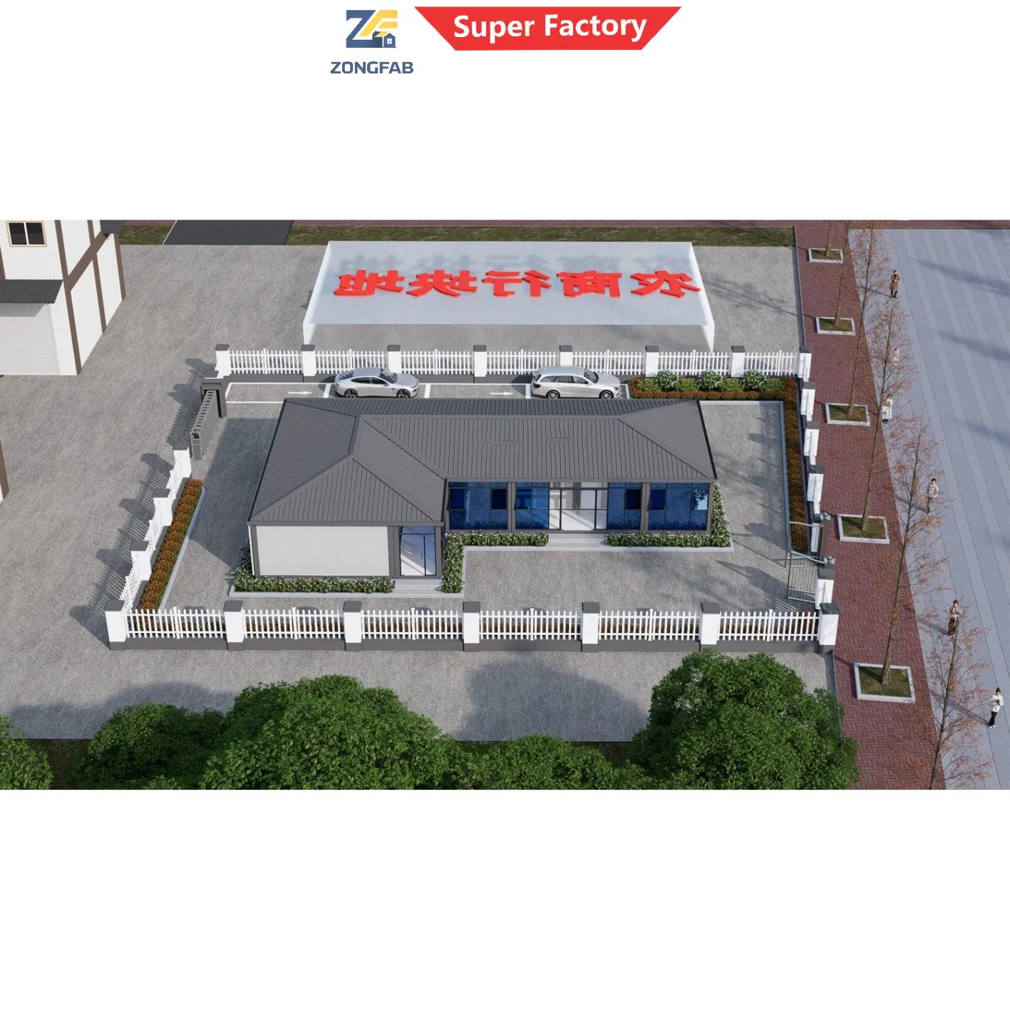 Alojamiento residencial prefabricado modular de acero pequeño con techo a dos aguas