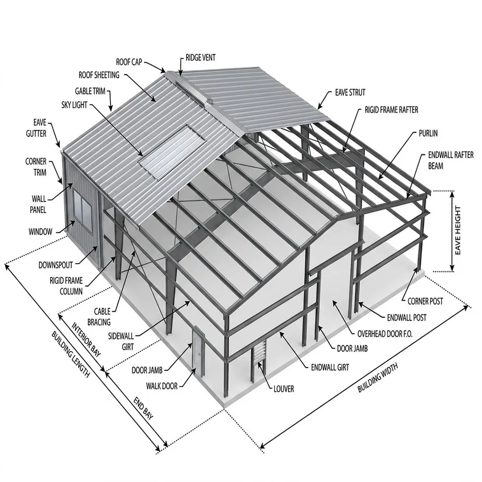 Diseño de edificio escolar y universitario de estructura de acero prefabricada de varios pisos con aulas modulares