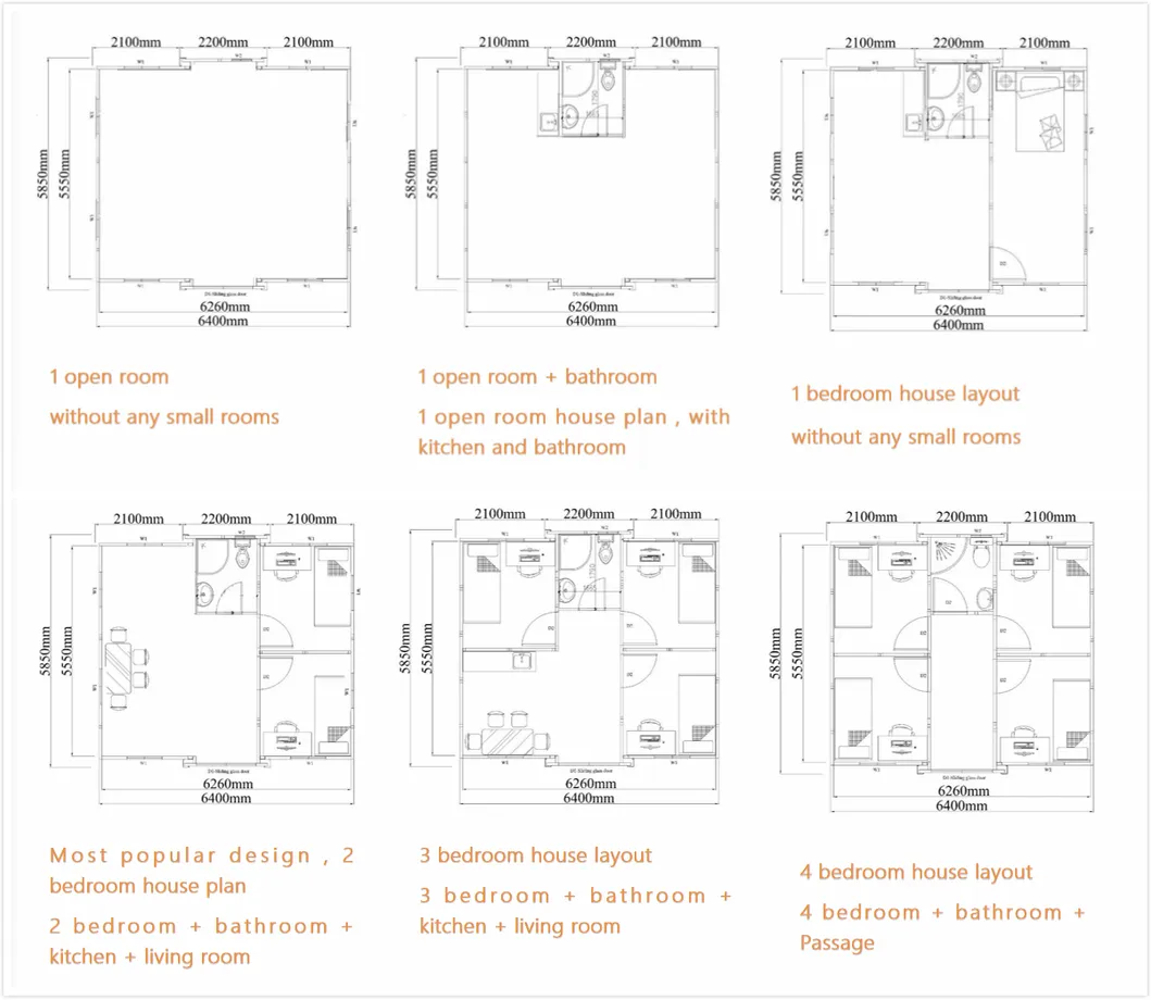Casa Modular Expandable de Fábrica de China 20FT 30FT 40FT para Alquiler a Largo Plazo Espacio de Vida Permanente en Venta