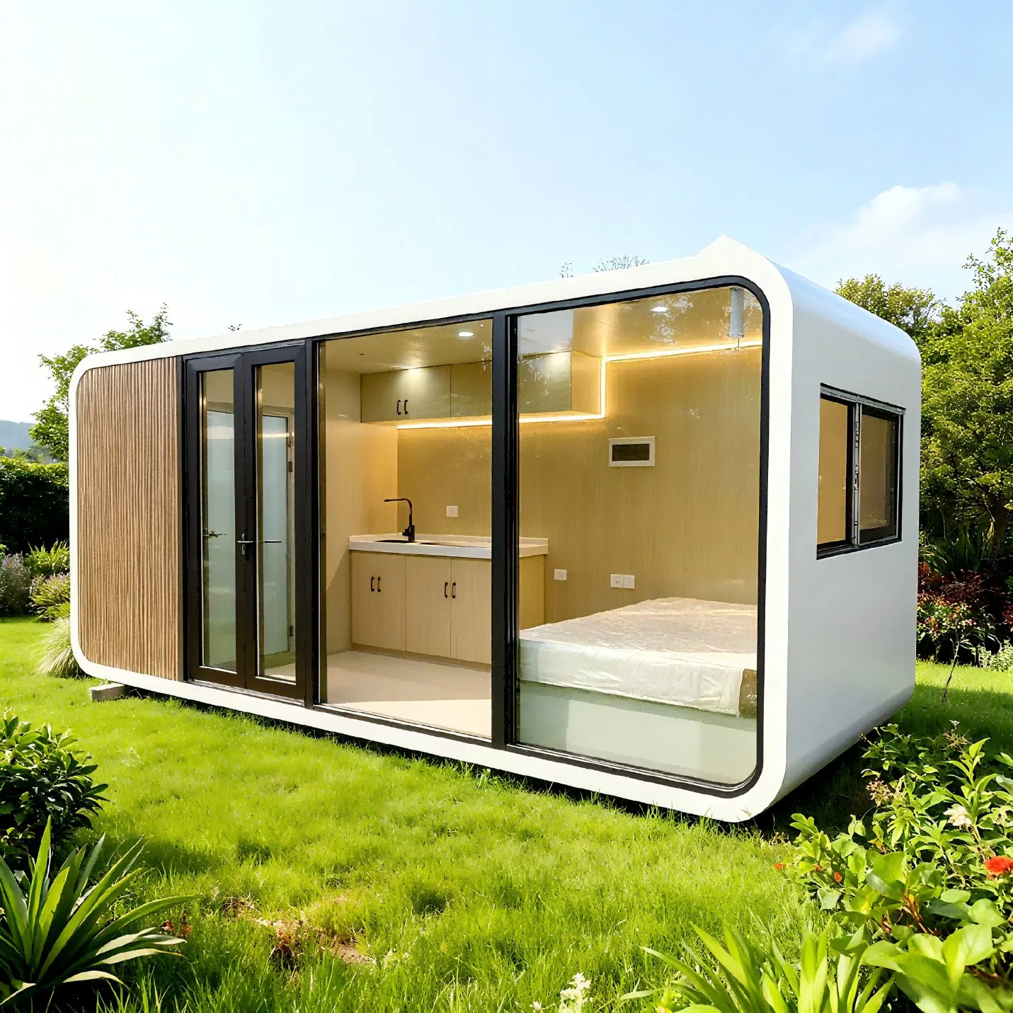 Casa Modular Apple Cabin Casa Portátil Energéticamente Eficiente Hogar Modular Aislado Impermeable para Proyectos de Eco Turismo Global