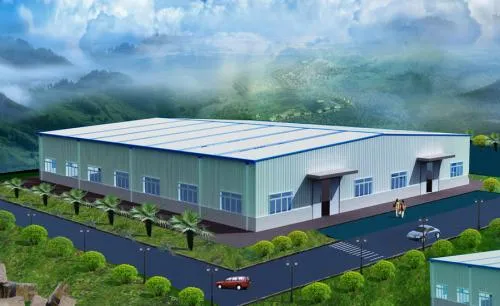 Construcción modular de vidrio templado de gran espacio, edificio industrial comercial híbrido de alta altura, oficina prefabricada de estructura metálica de acero
