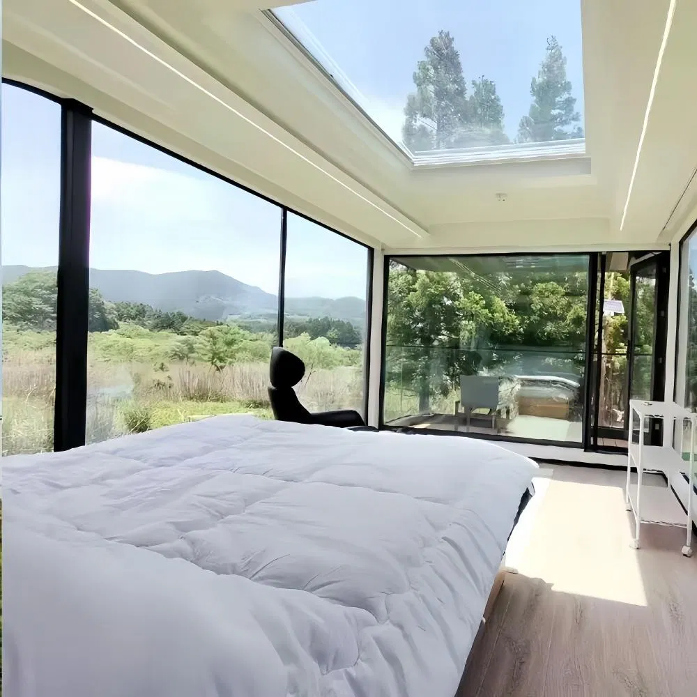 Alojamiento turístico interior exterior personalizado, eficiente en energía, completamente equipado, control inteligente, casa cápsula modular móvil