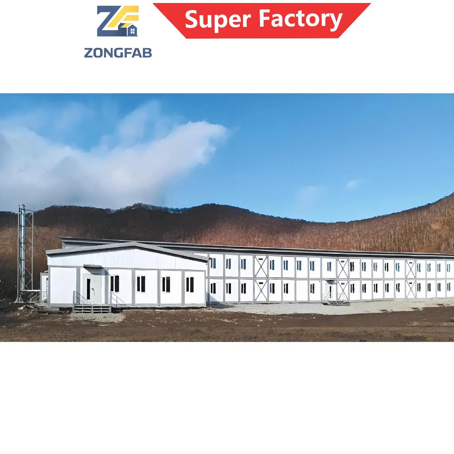 Alojamiento de campamento para trabajadores temporales de emergencia, vivienda en contenedores modulares prefabricados