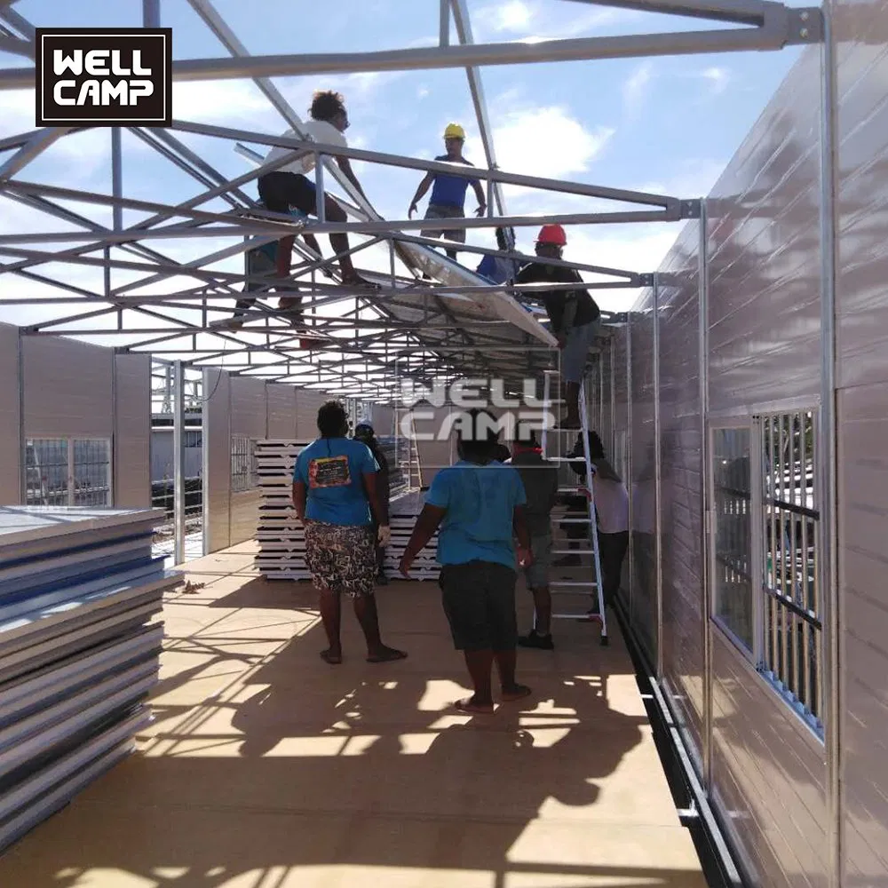 Oficinas temporales de alto rendimiento, oficina de sitio de panel sándwich, edificio modular, casa para trabajadores
