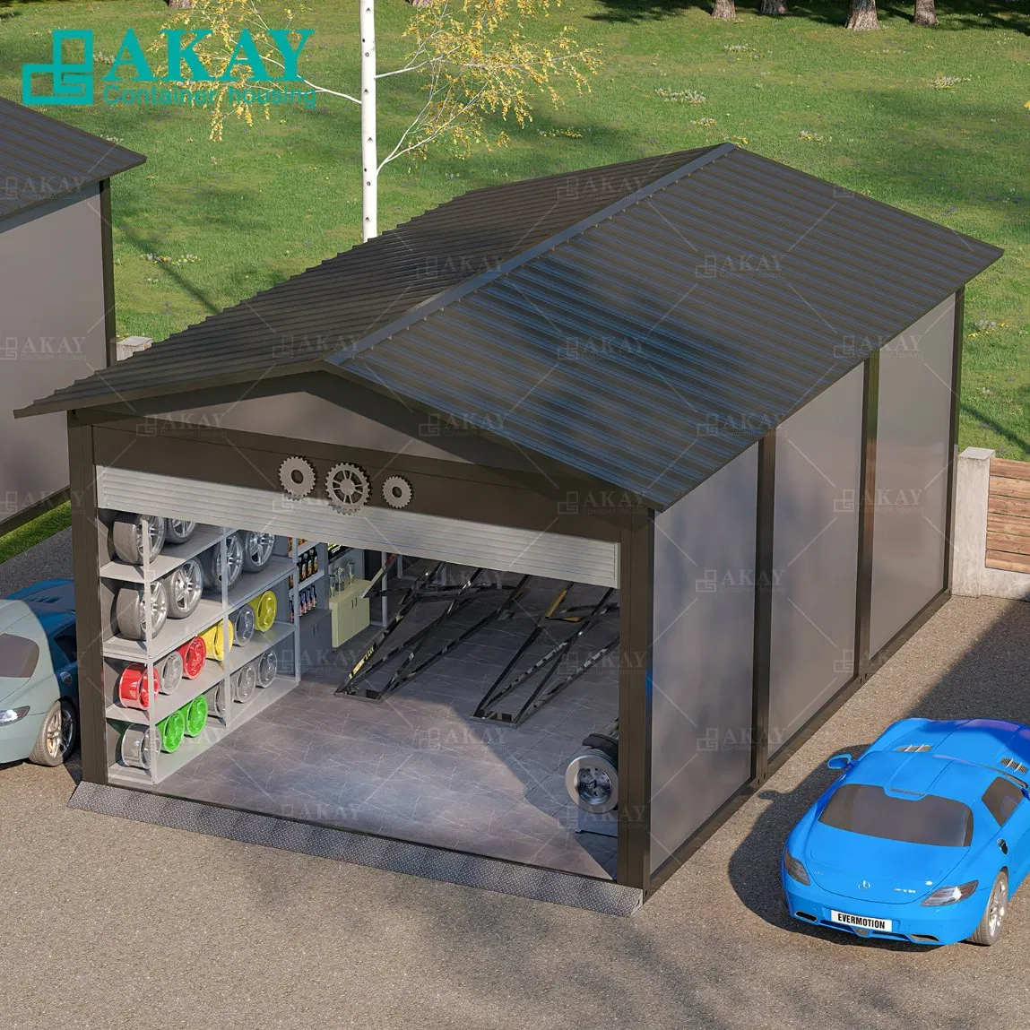 Construcción Rápida de Taller de Reparación de Autos Modular Prefabricado en Contenedor