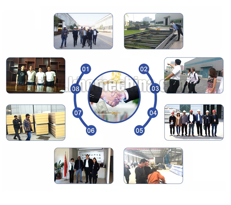 Clientes visitando la producción de casas contenedores