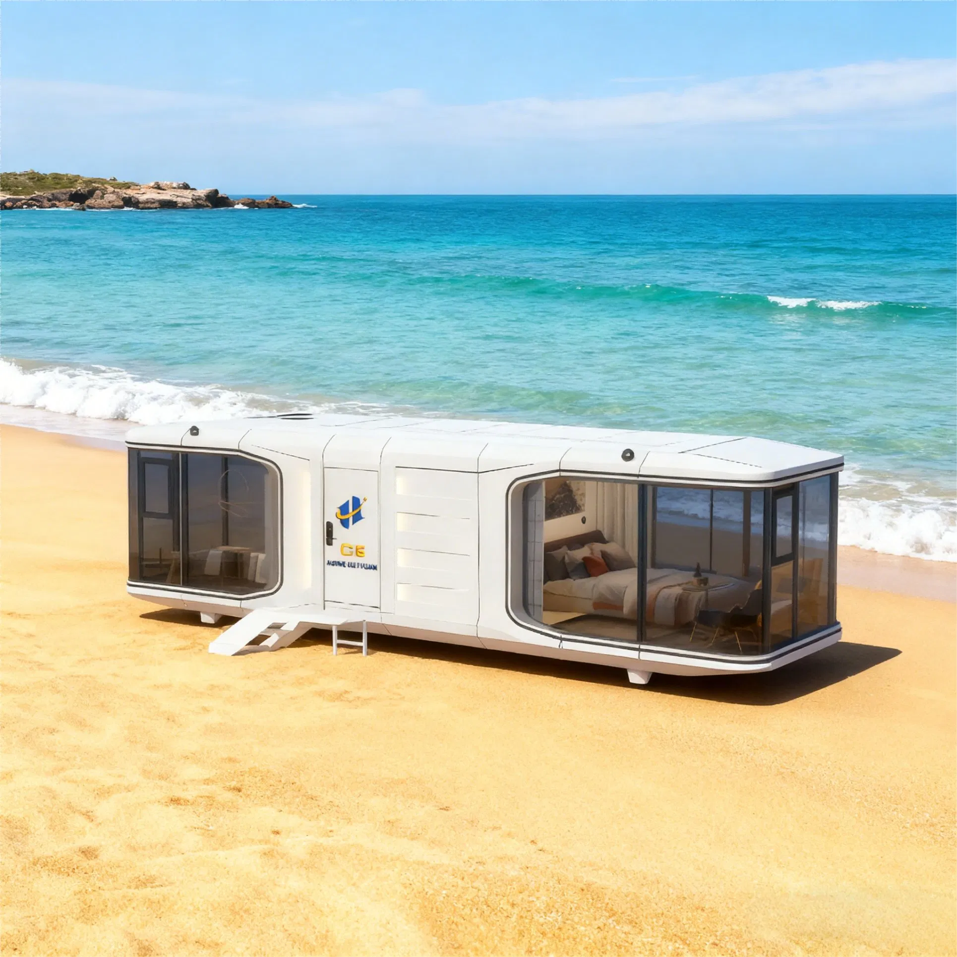 Casa Cápsula Modular Moderna Eficiente en Energía Casa Cápsula Espacial Eficiente en Espacio