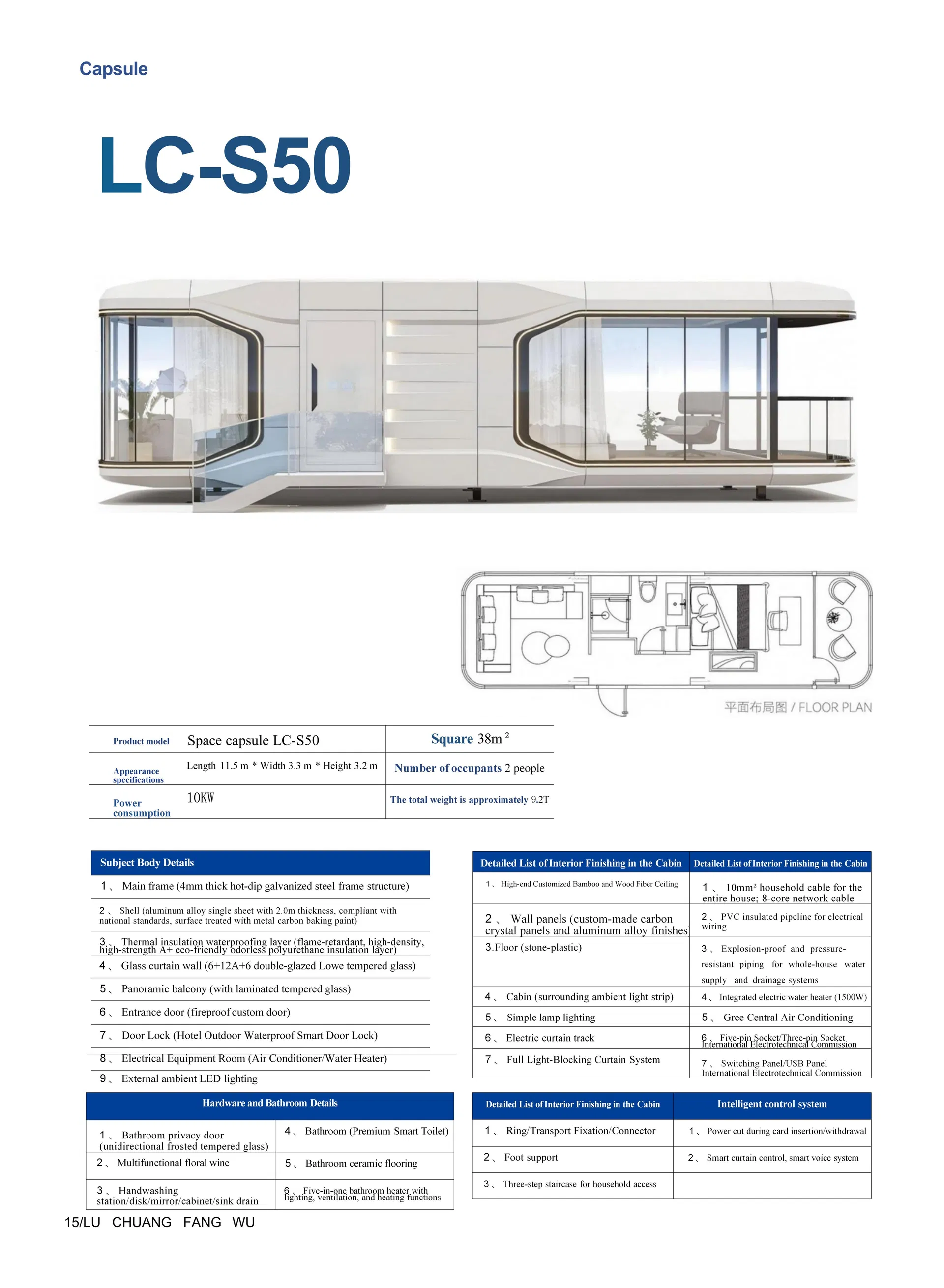 Fácil de instalar casa cápsula modular de lujo prefabricada