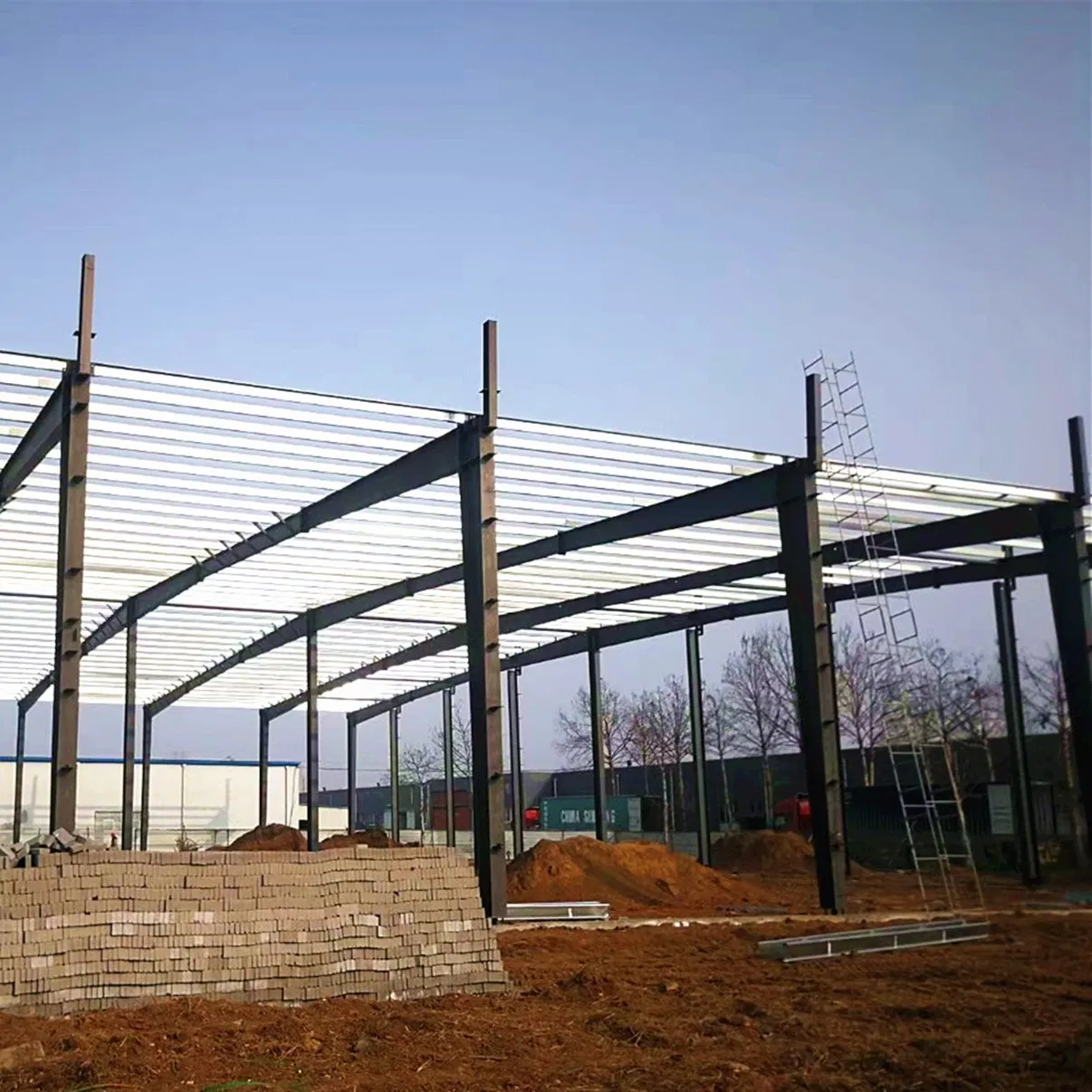 Edificio de construcción metálica de estructura de acero personalizada para almacén modular industrial