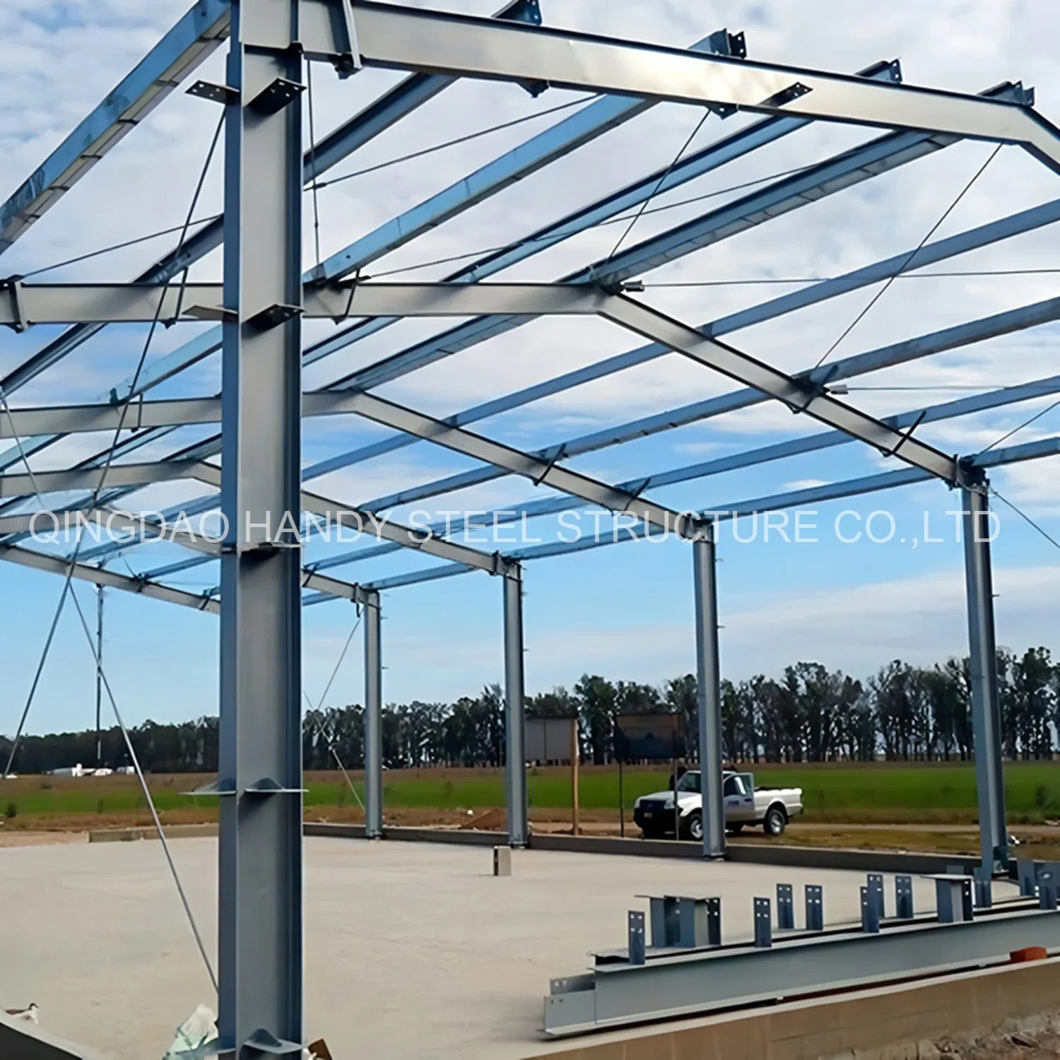 Estructura industrial de almacén, taller y hangar prefabricado de acero modular personalizable