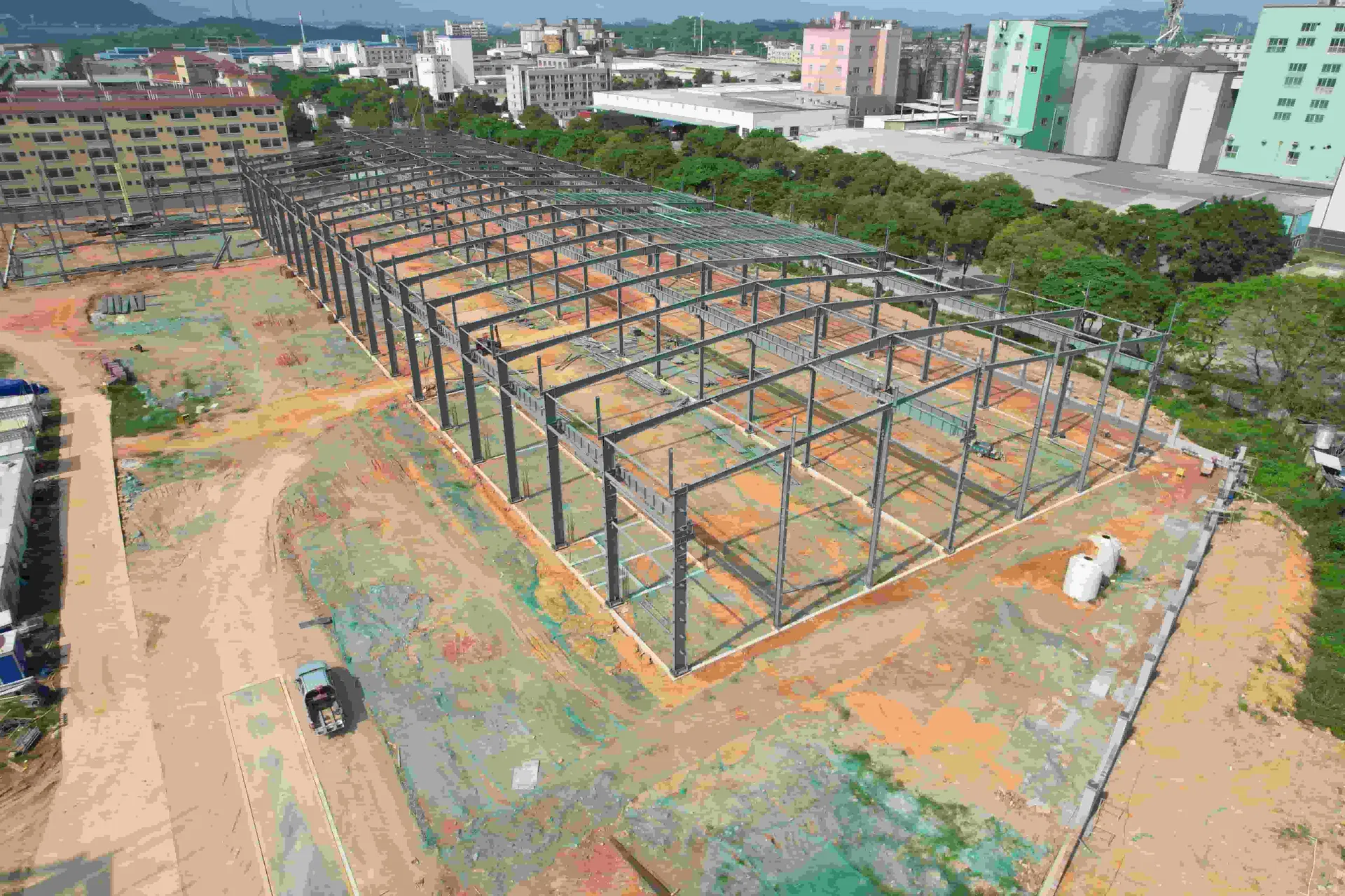 Estructura modular de acero industrial portátil prefabricada para fábrica