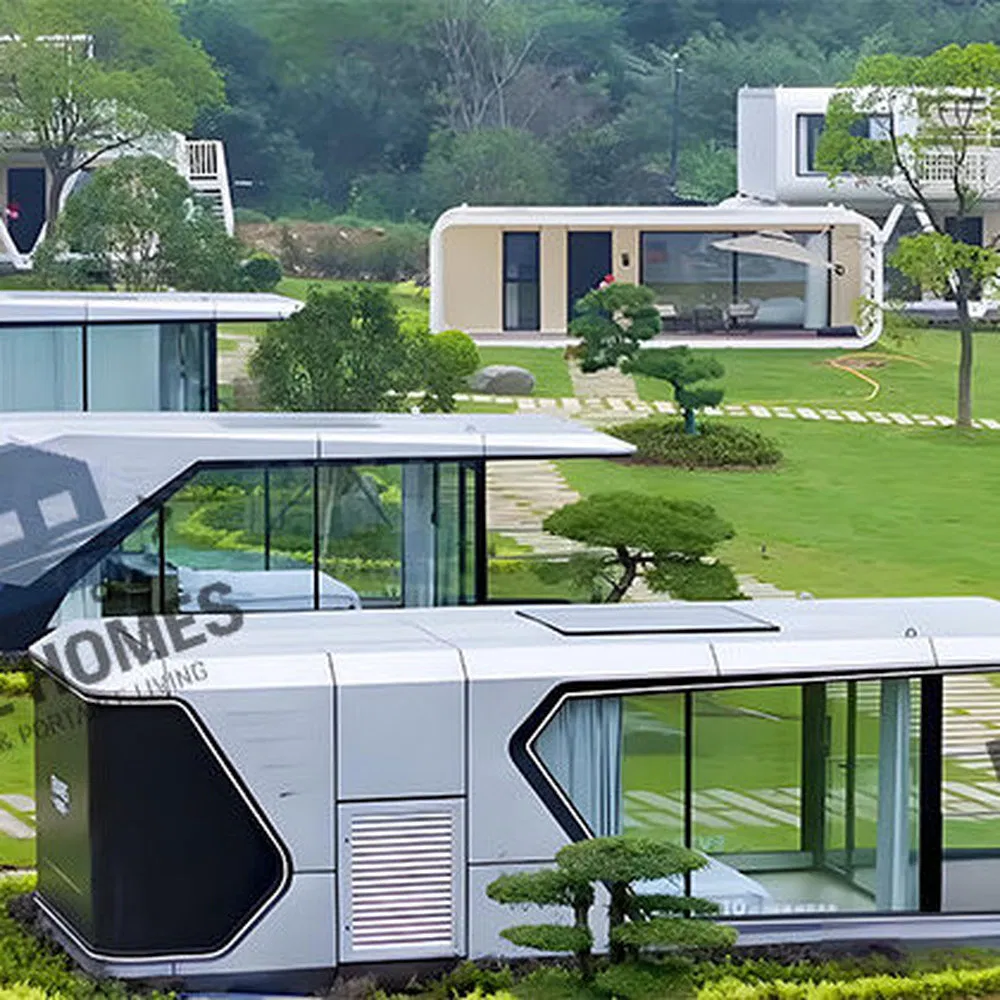 Casa cápsula modular prefabricada a prueba de viento para campamentos de ecoturismo
