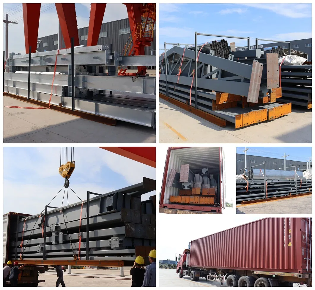 Embalaje de estructura de acero en contenedor