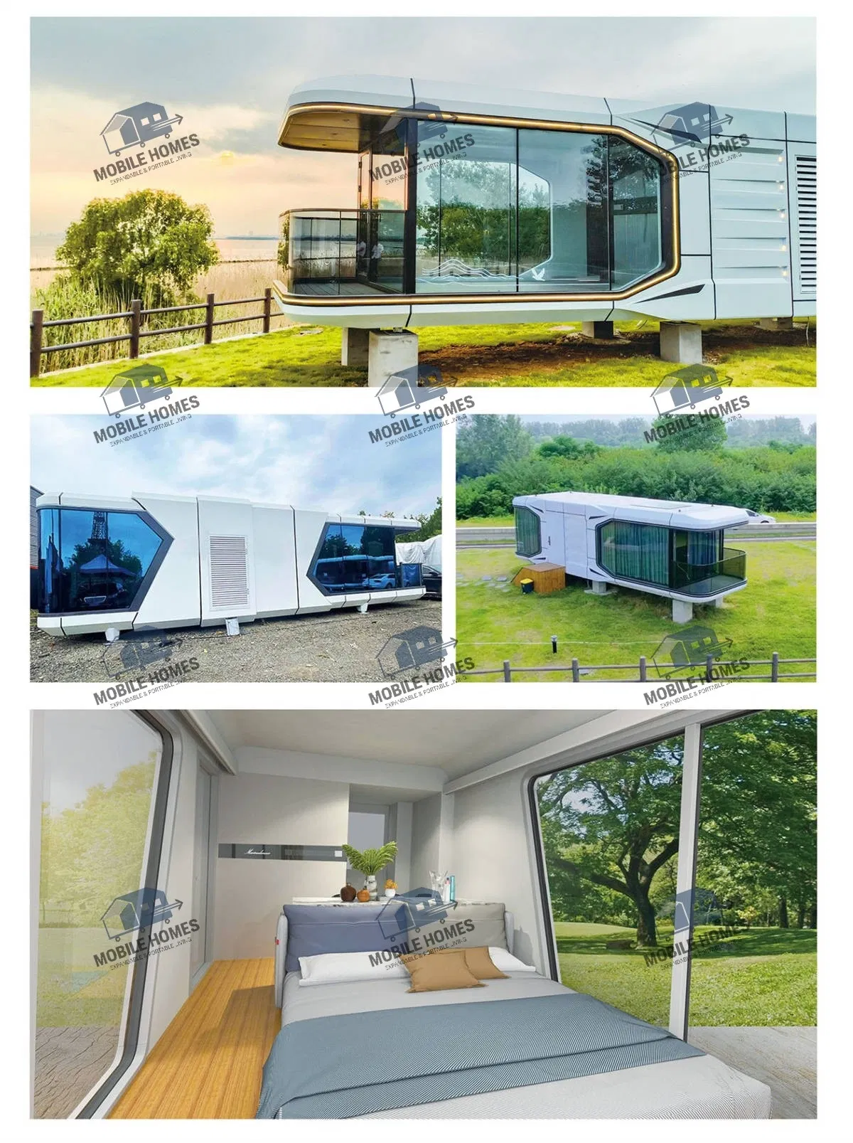 Fácil de instalar casa cápsula modular de lujo prefabricada