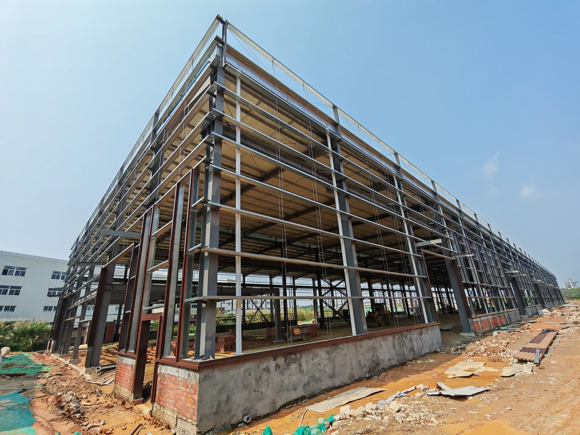 Estructura de acero prefabricada marco metálico edificio industrial modular y expandable