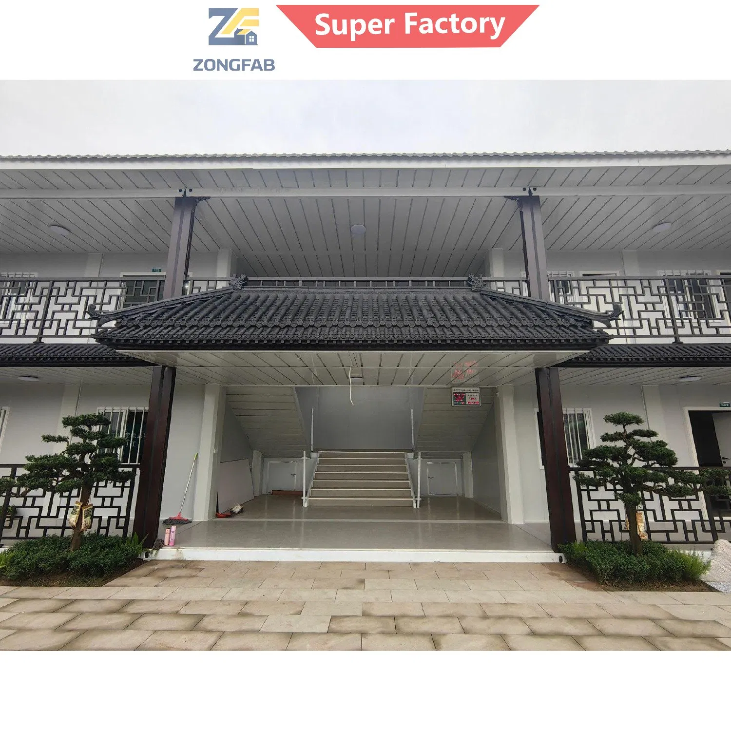 Alojamiento de oficina comercial permanente moderno, vivienda residencial, edificio modular prefabricado tipo contenedor, alquiler turístico de Airbnb