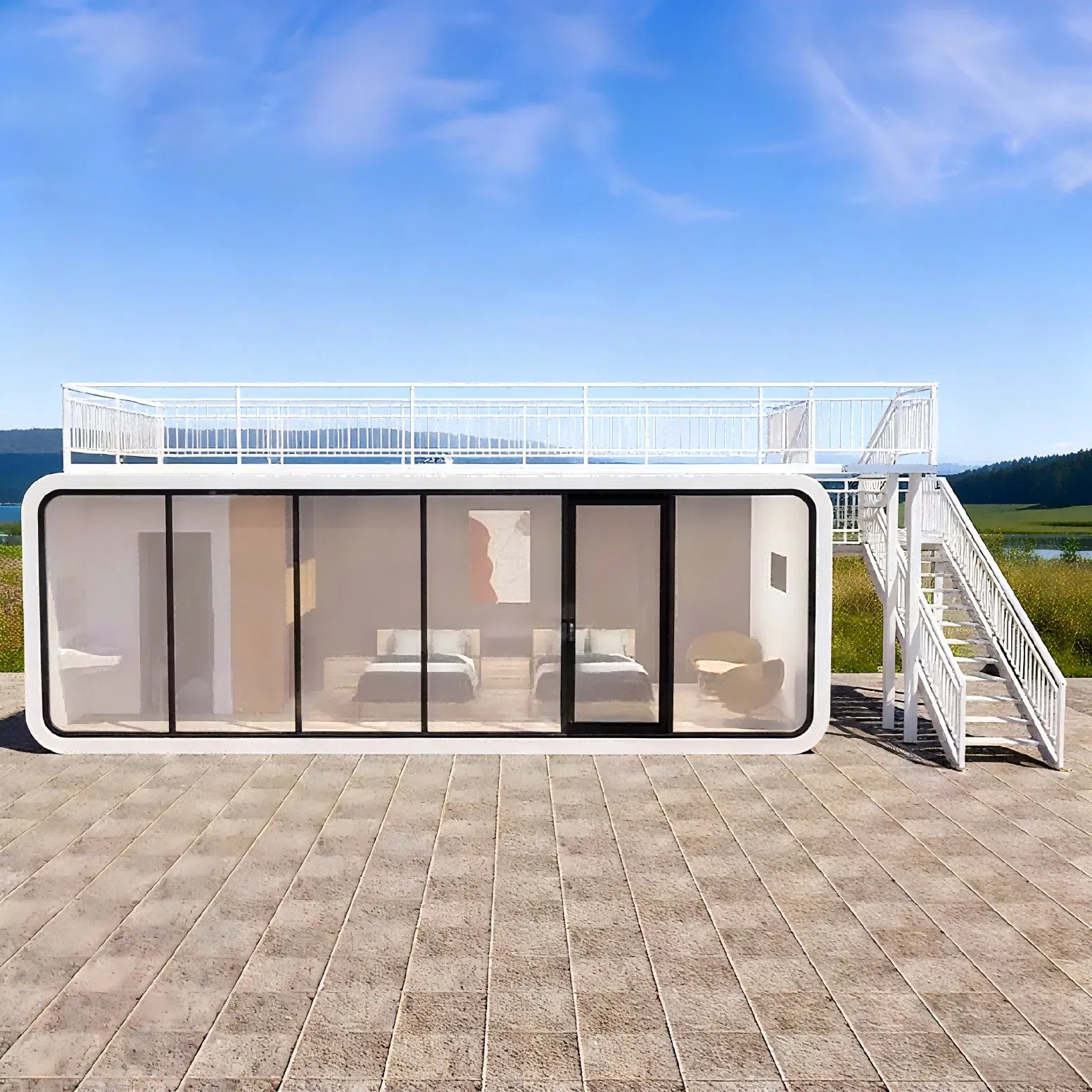 Casa Modular Apple Cabin Casa Portátil Energéticamente Eficiente Hogar Modular Aislado Impermeable para Proyectos de Eco Turismo Global