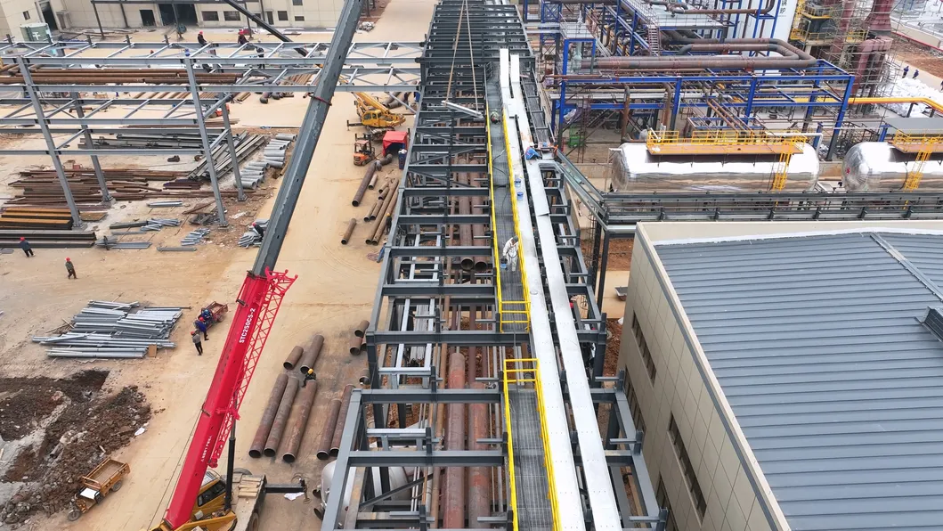 Estructura modular y prefabricada de acero para plataforma industrial exterior de soporte para fábrica