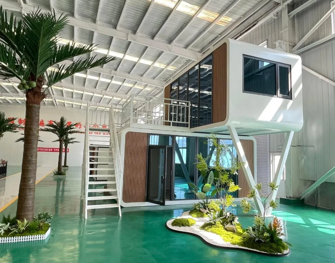 2025 Casa cápsula de lujo prefabricada modular con 2 dormitorios y 1 baño diseño moderno casa pequeña casa contenedor