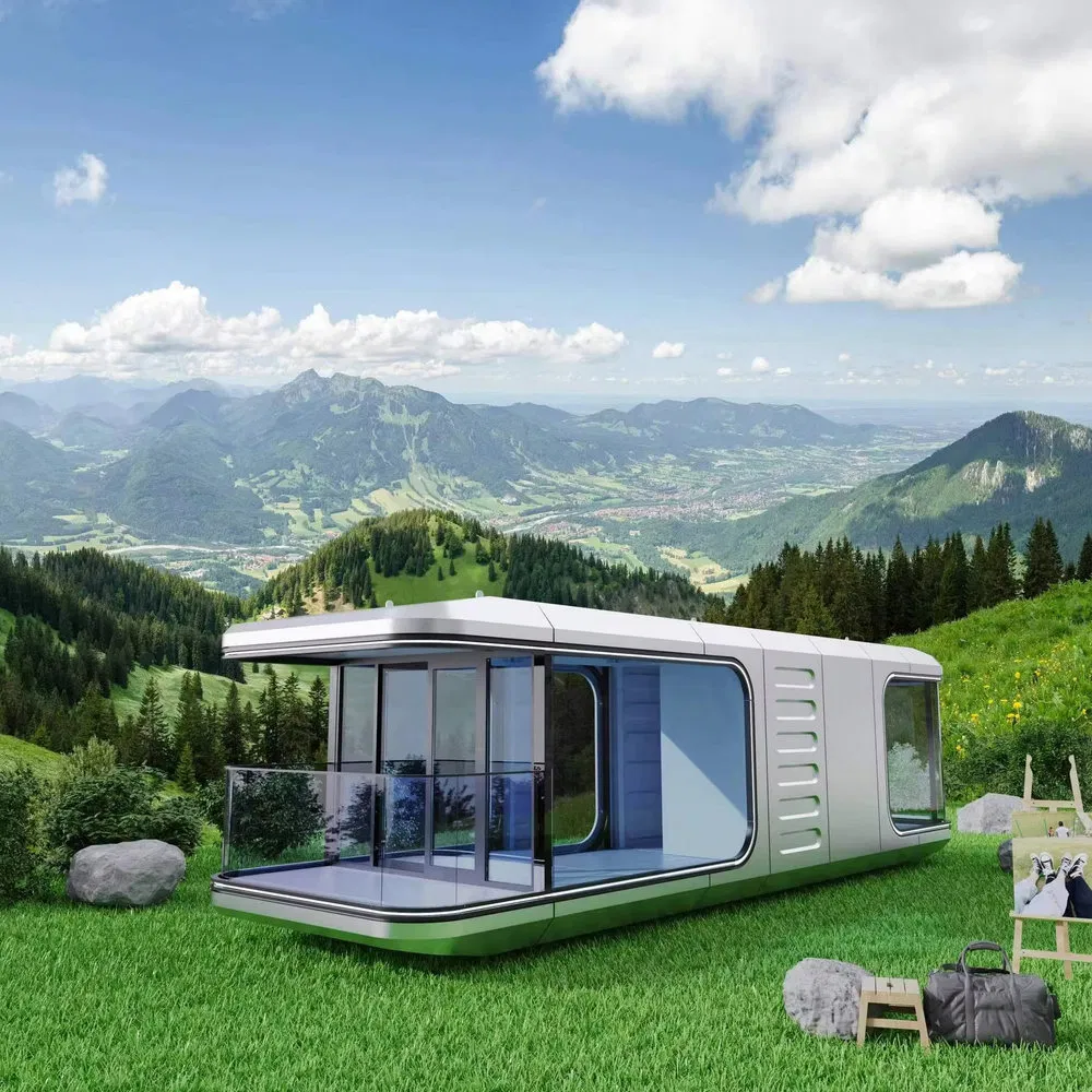 Casa cápsula modular prefabricada duradera para casas de vacaciones al aire libre