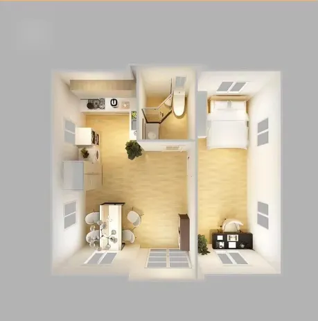 Casa Modular Sellada para el Clima con Dos Secciones Laterales Expandibles para Uso Temporal o Permanente Versátil
