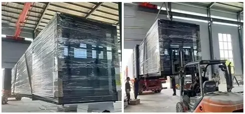 Embalaje y transporte de contenedores