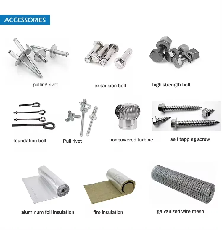 Accesorios de estructura de acero