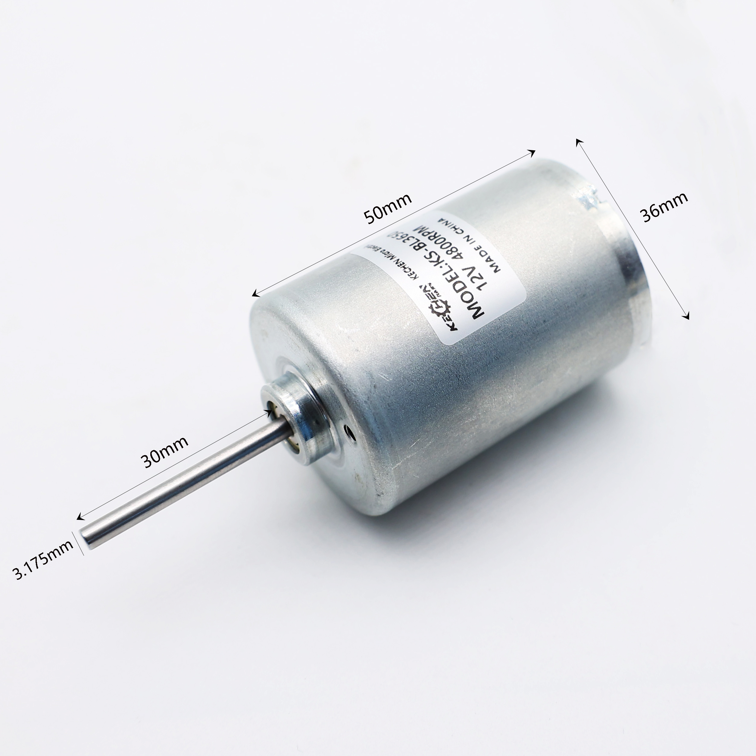 36mm Brushless DC Electric Micro Motor BL3650 12V 6500RPM Speed Low Noise Permanent Magnet for Sweeping Robot Steel Metal