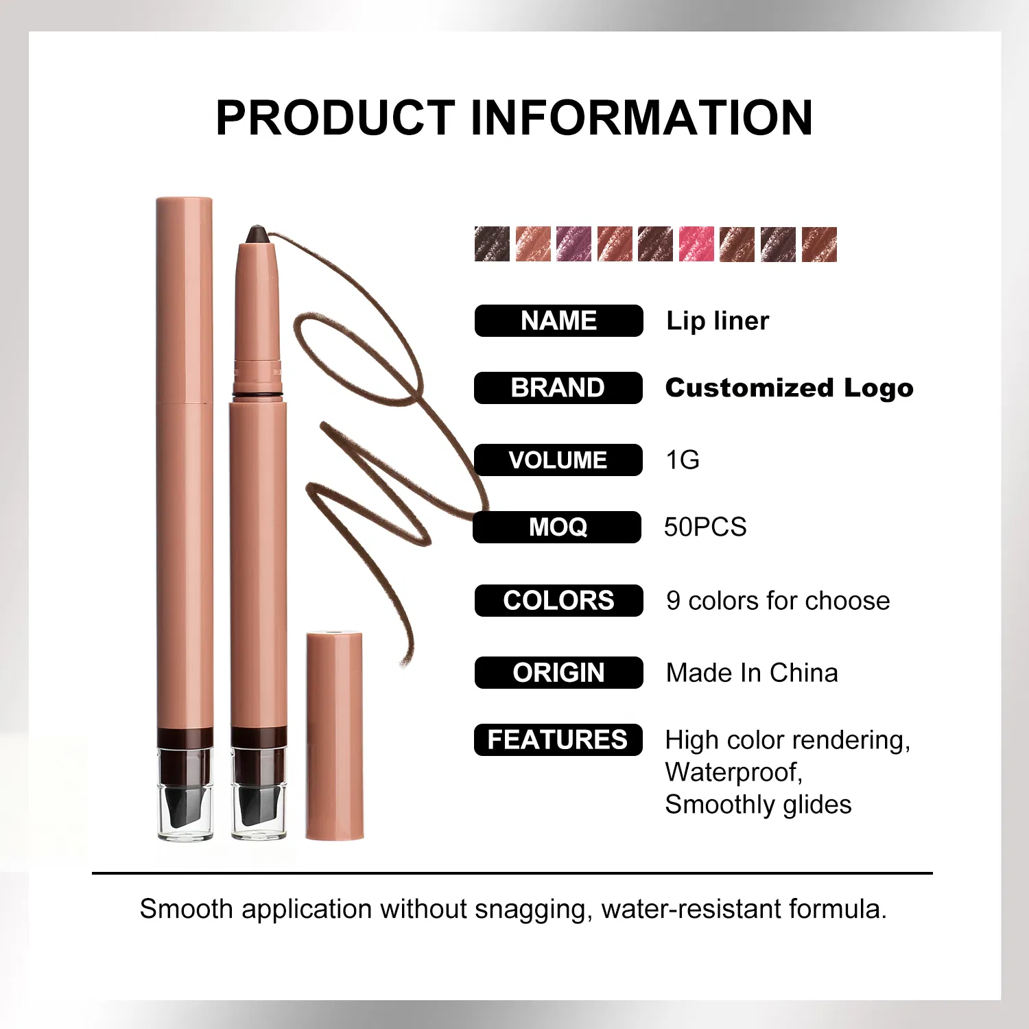 High Coverage Customization Makeup Lip Liner for Candlelight Dinner