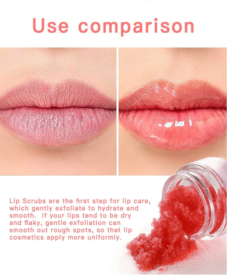 Wholesale Custom 15g Natural Shea Butter Lightening Vegan Organic Private Label Exfoliating Sugar Lip Scrub