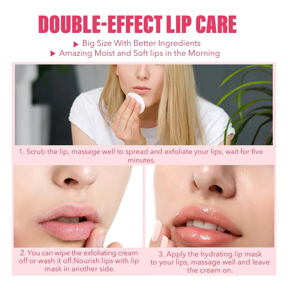 Valentine's Day Gift Ideas 2023 Wholesale Custom Private Label Organic Vegan Cute Peach &amp; Soften Pink Lip Scrub Lip Balm