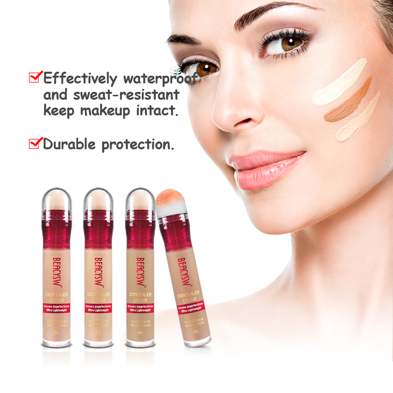 Foundation &amp; Concealer Stick With Built-in Brush, Long-Wear Matte Korean Full-Coverage Makeup, Waterproof Hydrating Contour