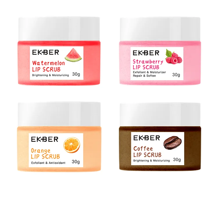 Wholesale Custom 15g Natural Shea Butter Lightening Vegan Organic Private Label Exfoliating Sugar Lip Scrub