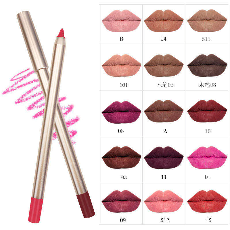 Premium Vegan Waterproof Lip Liner in Gold Matte Finish