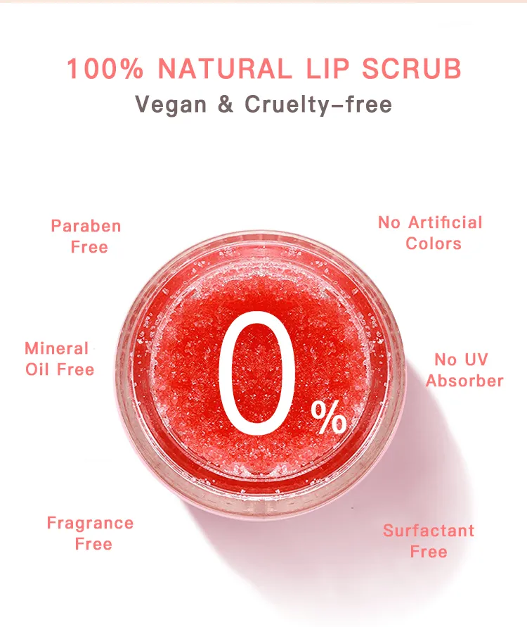 Wholesale Custom 15g Natural Shea Butter Lightening Vegan Organic Private Label Exfoliating Sugar Lip Scrub