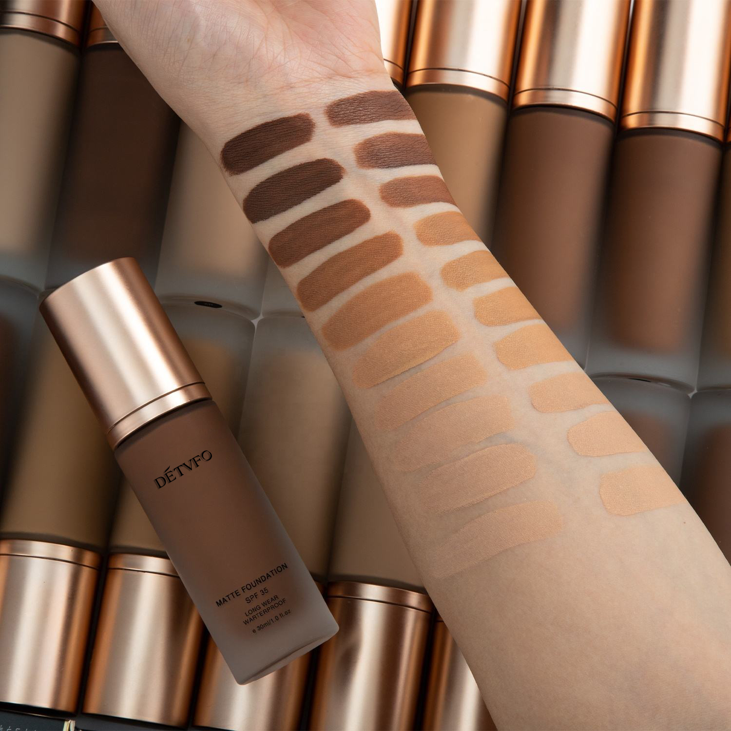 Private Brand Customized Label Full Coverage Liquid Matte Foundation for Black Women