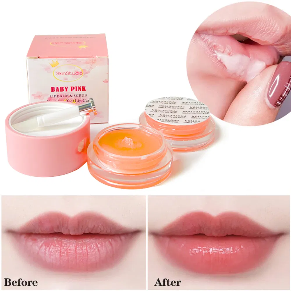 Valentine's Day Gift Ideas 2023 Wholesale Custom Private Label Organic Vegan Cute Peach &amp; Soften Pink Lip Scrub Lip Balm