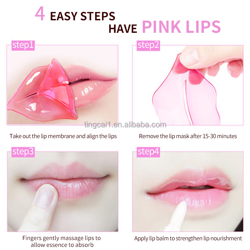 Korean Private Label Wholesale Lip Lightening Mask Sheet Crystal Collagen Lip Mask
