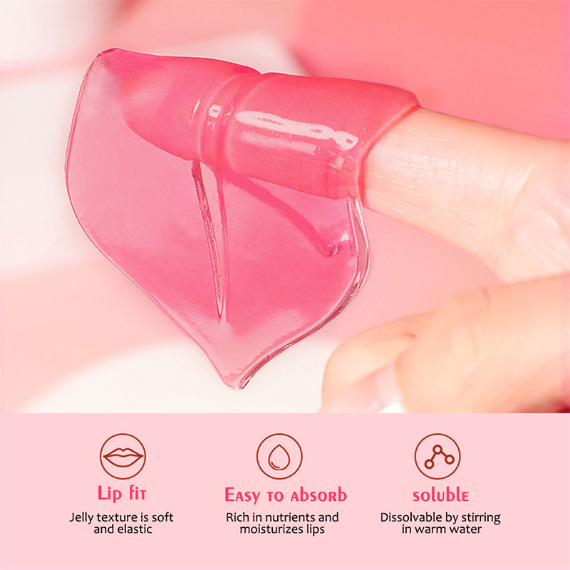 Hot Sales Wrinkle Moisturizer Lips Care Gel Collagen Pink Crystal Lip Mask Sleeping Care Collagen Lip Mask