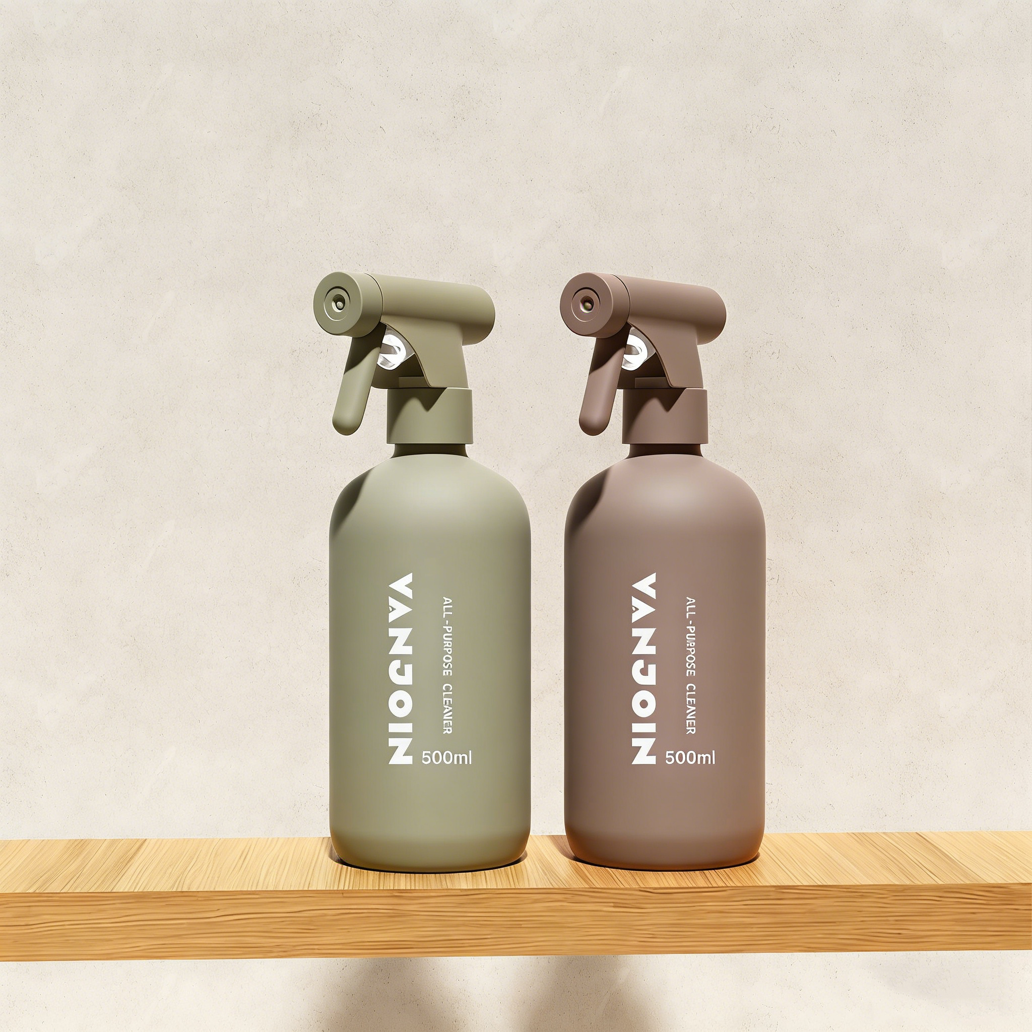 Customized 2 Pack 16OZ 500ml Refillable Frosted Glass Bottle Cleaning Spray Glass Bottle With Trigger Sprayer Room Mist Spray