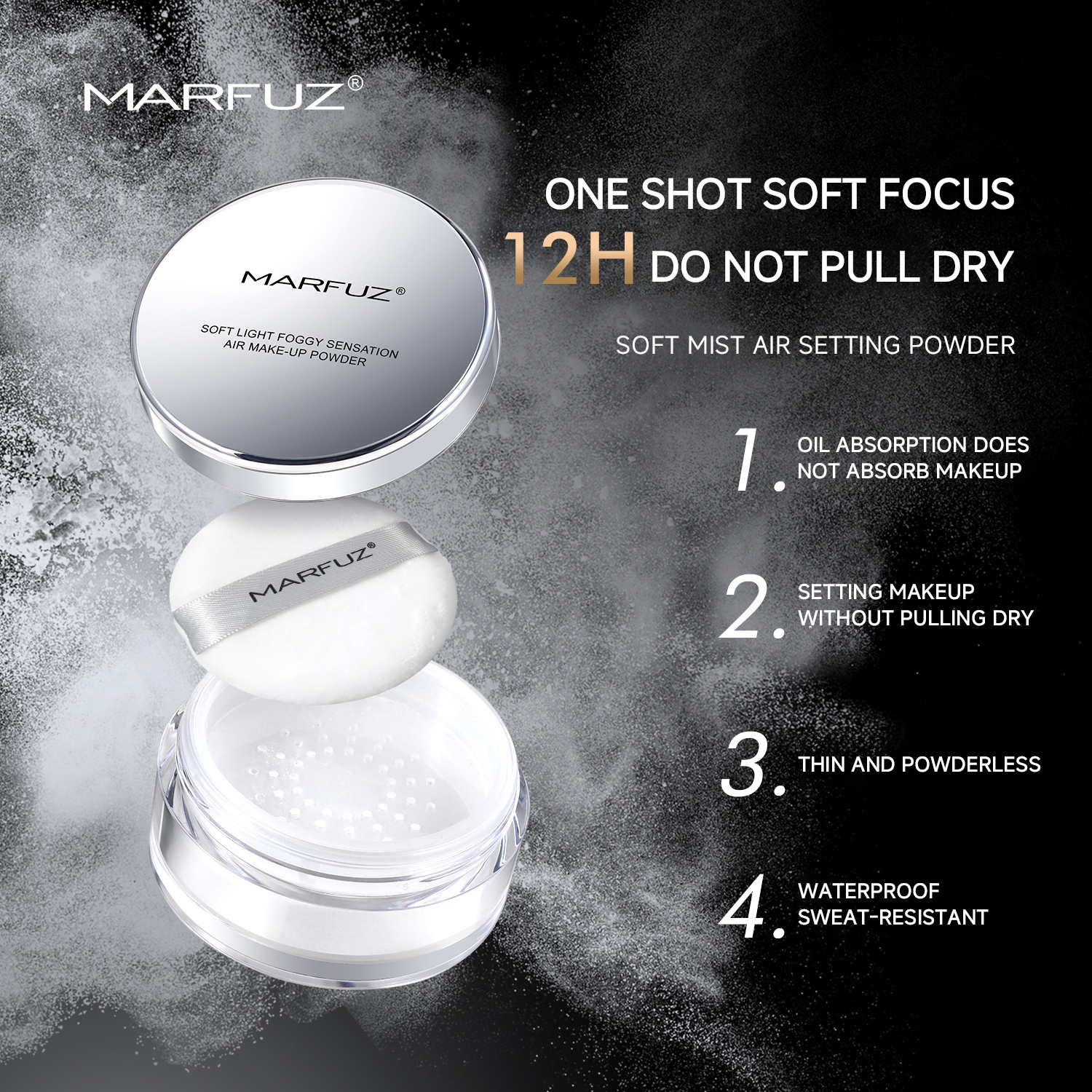 OEM Wholesales Change Skin Waterproof Soft Mist Air Concealer Makeup Setting Powder Loose Powder