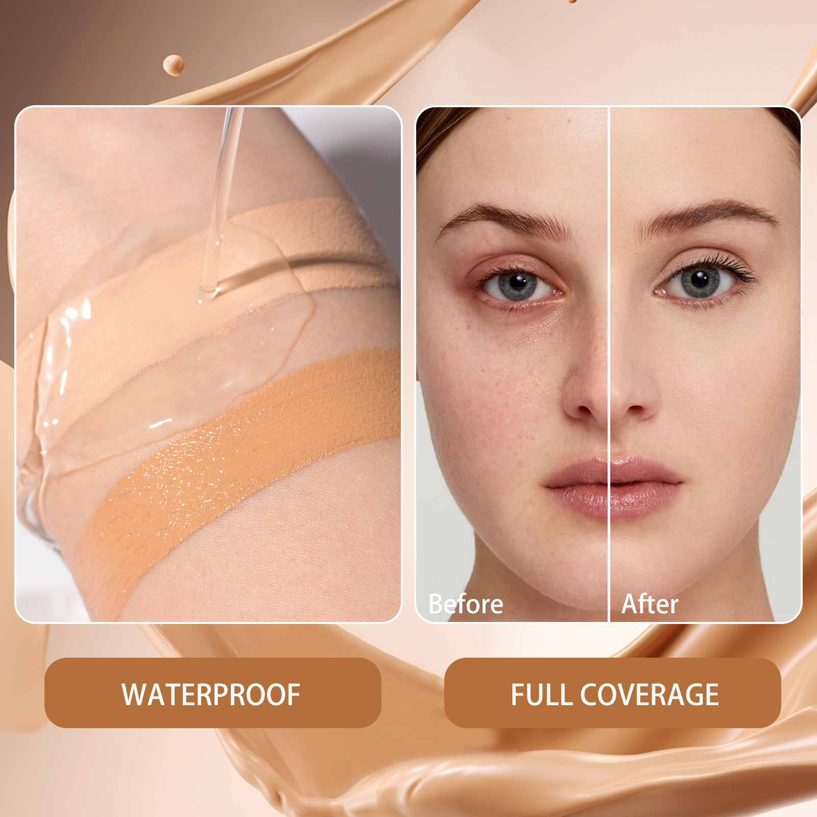 5 Colors Silky Smooth Liquid ConcealerBuildable Coverage for Under Eye Brightening High Definition Liquid Concealer