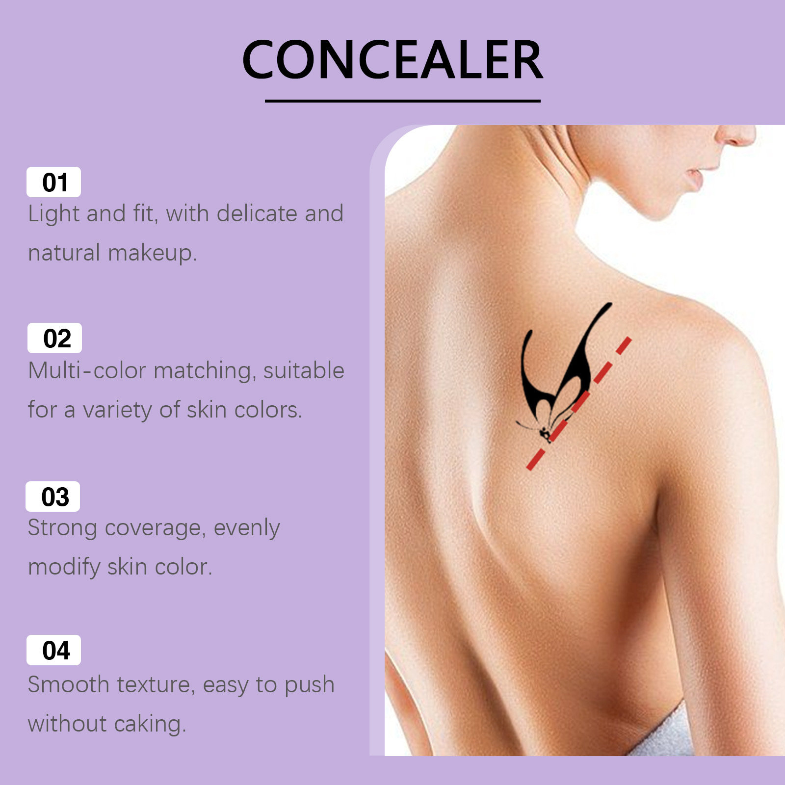 The Makeup Concealer Palette Is Naturally Less Likely to Come Off, Causing Tattoos, Spots and Dark Circles