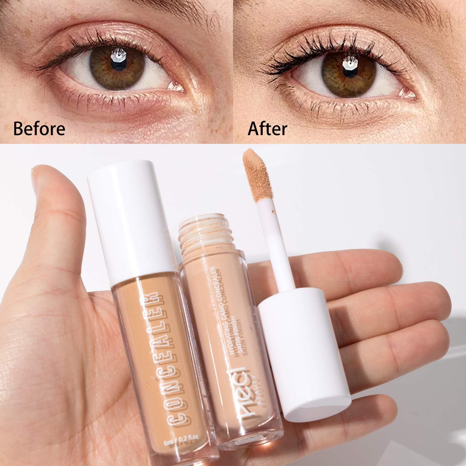 5 Colors Silky Smooth Liquid ConcealerBuildable Coverage for Under Eye Brightening High Definition Liquid Concealer