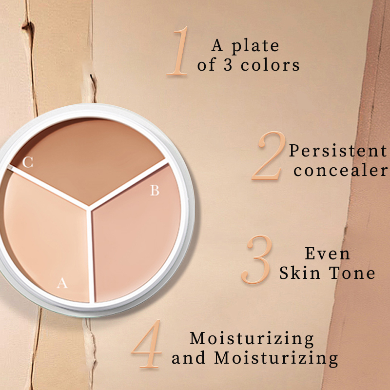 Wholesale Nourishing Fit Me Matte High Concealer Power Plus Foundation Makeup Plate 3 Colors Cream Concealer Pallet