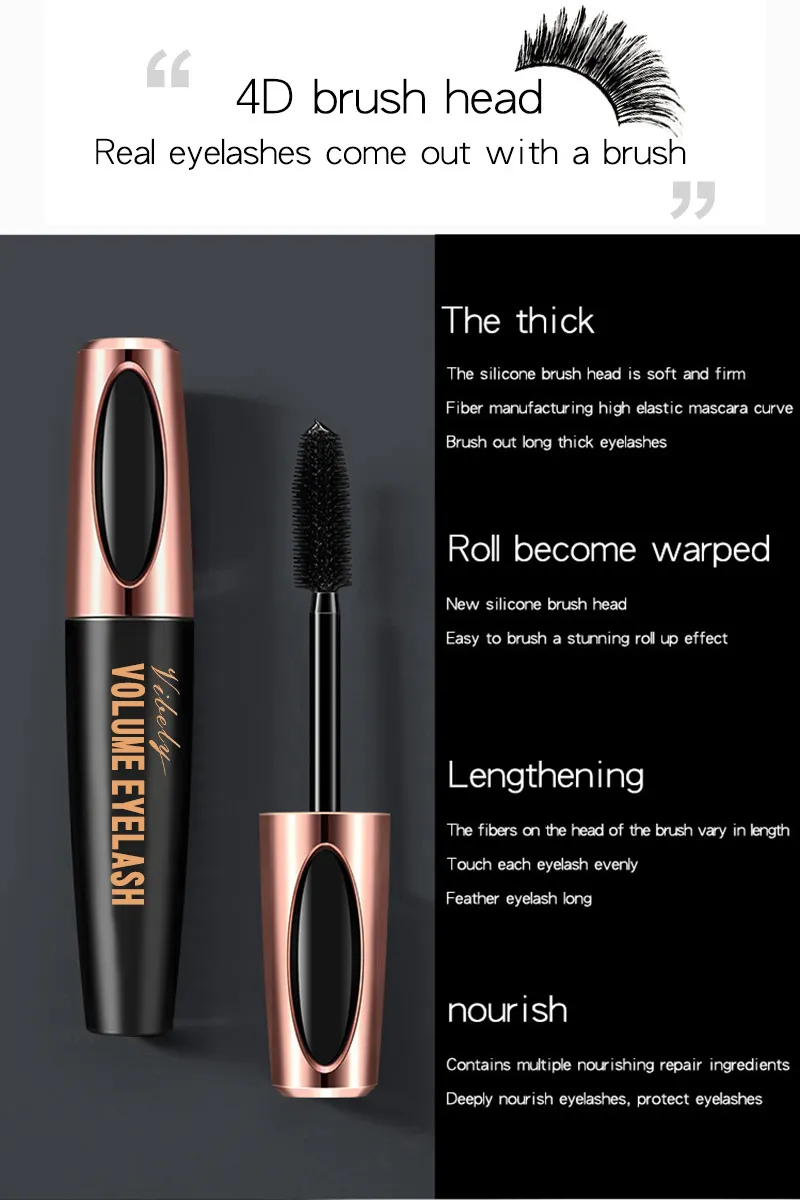 Lasting Waterproof Extension Lengthening Curling Eyelash 4D Fiber Mascara