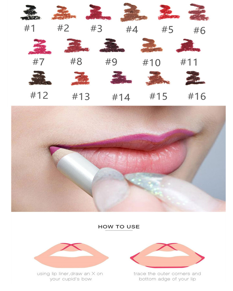 Pigment Lip Pencil Private Label Custom Wooden Pencil Creamy Waterproof Custom Lip Liner